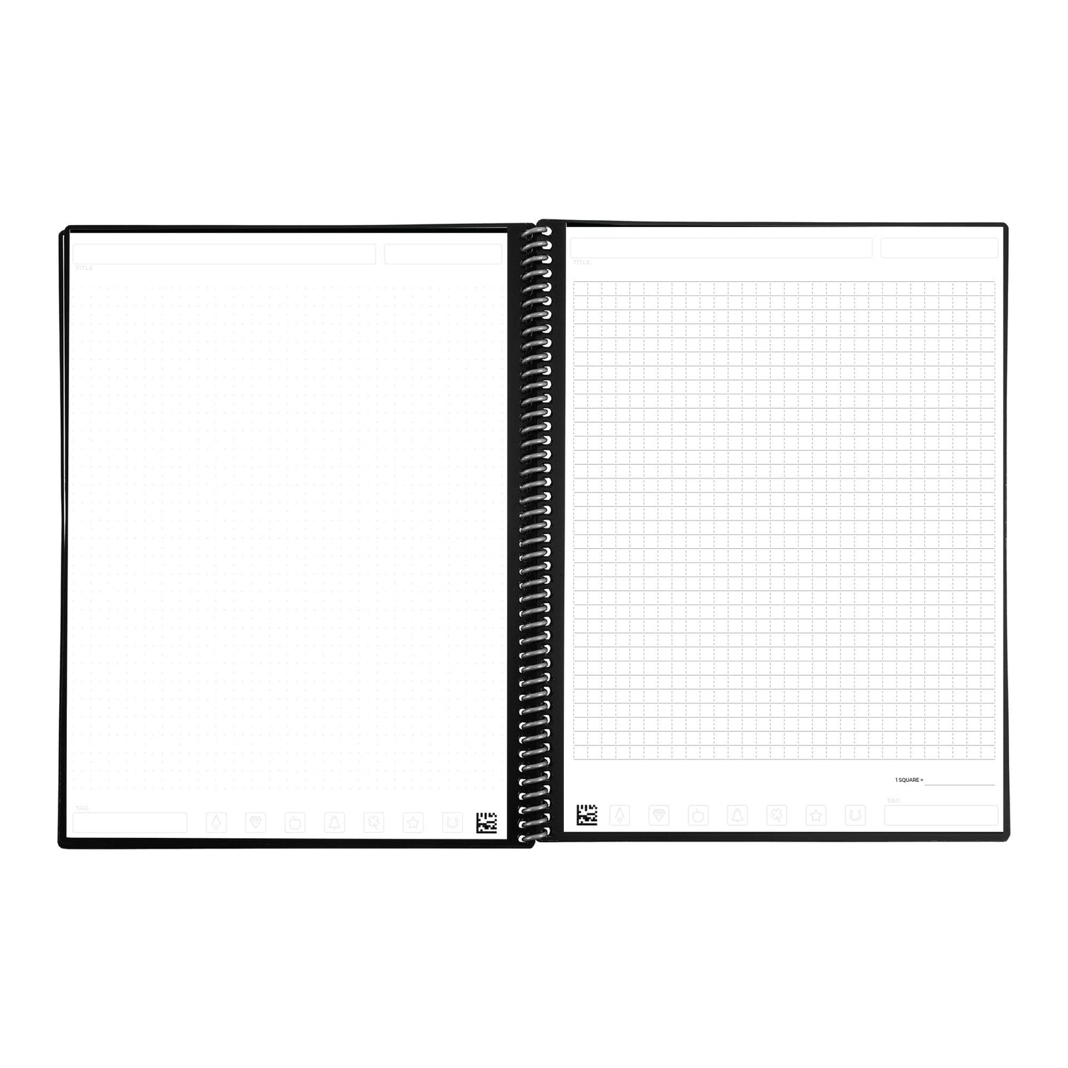 A dot grid page and a graph page