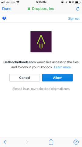 Rocketbook and Dropbox