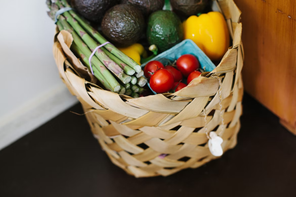 loose vegetables in a basket